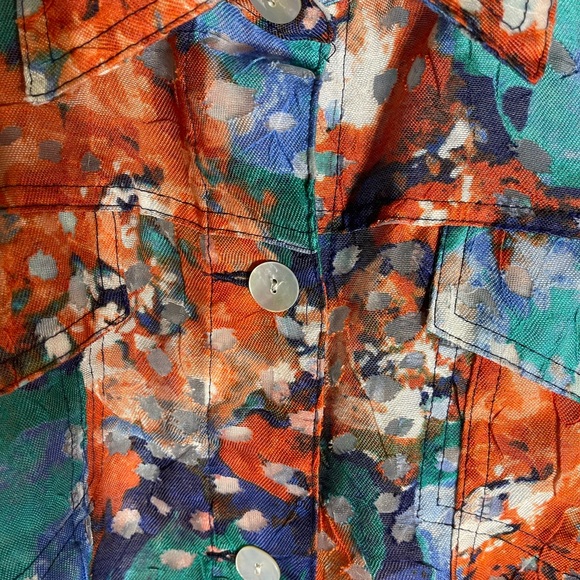 Ruby Rd Sheer Lace Floral Blouse size 18 Boho Hippie Vintage Y2K Artistic - Picture 3 of 13